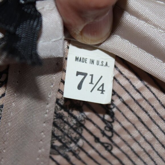 Stetson Tweed Fedora Wool Hat Size 7 1/4  black and white colorful feather - Picture 6 of 10